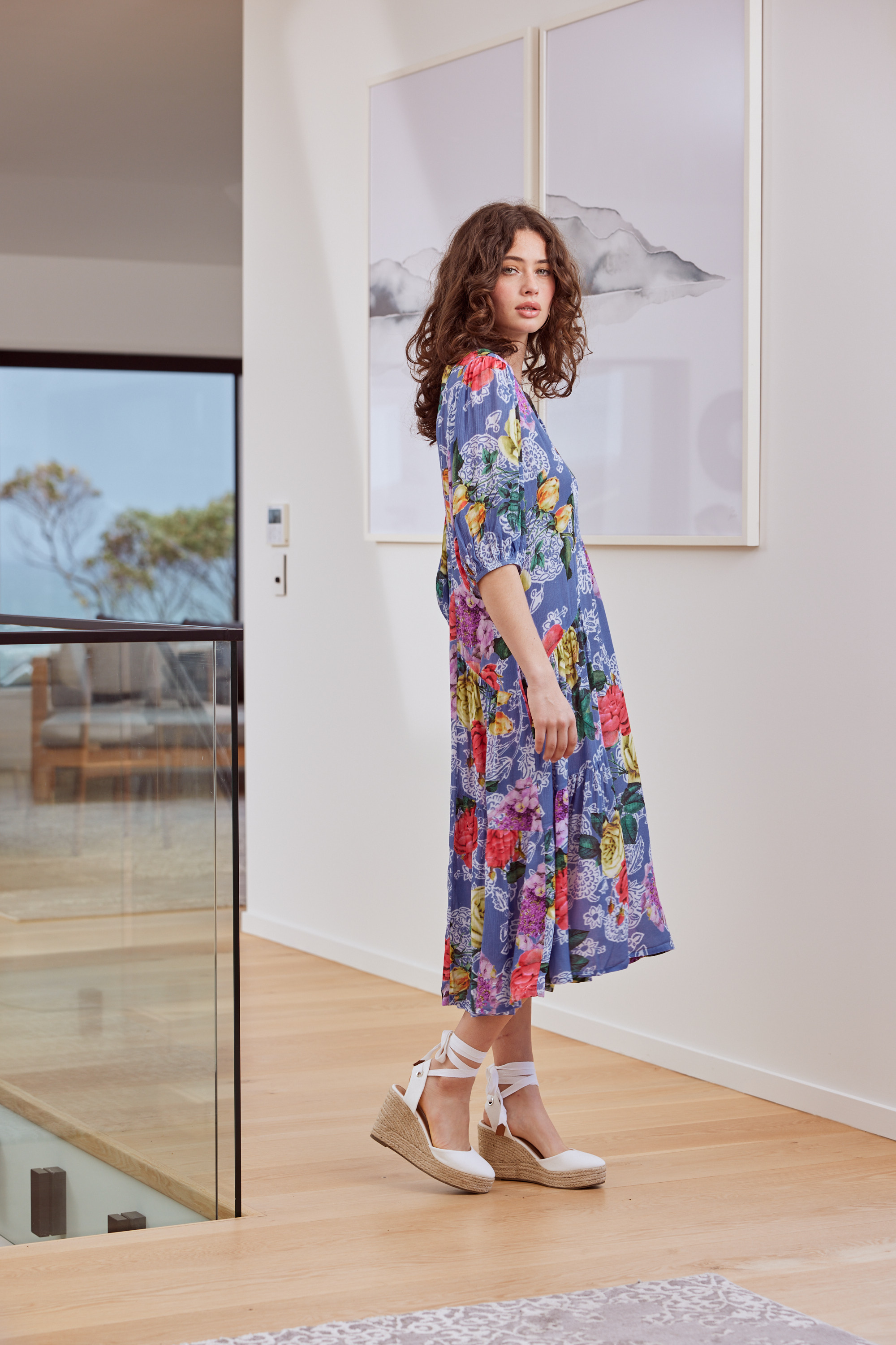 Dresses BLUE ROSE DRESS Hartleys Fashion